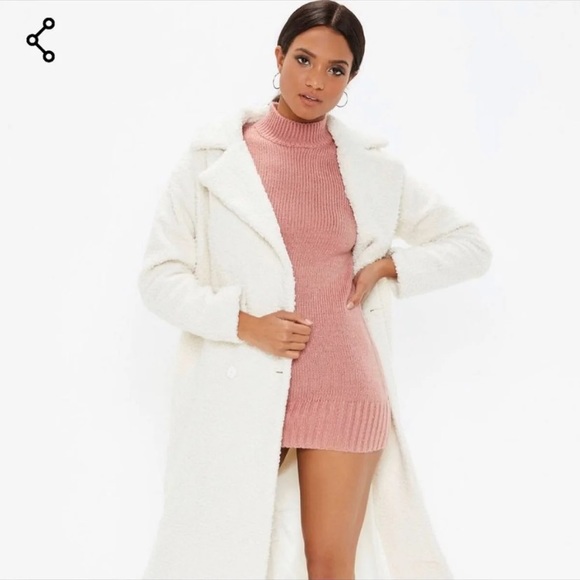 Missguided Dresses & Skirts - Blush Pink High Neck Sweater Dress